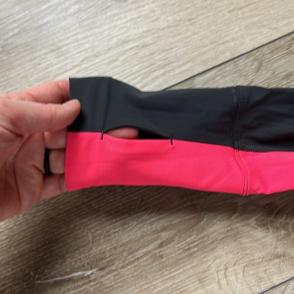 Lululemon Trail Bound Long Sleeve in Deep Coal / Deep Navy / Electric Coral - Picture 6 of 9